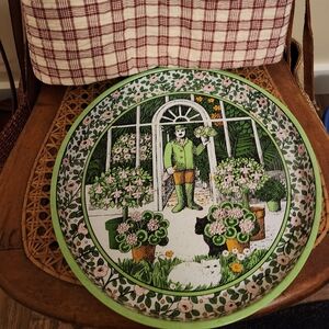 Vintage Pat Albeck Metal Garden Cat Tray